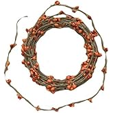 CWI Gifts Pip Berry String Garland, 18-Feet, Pumpkin