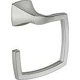Moen Voss Collection Brushed Nickel Bathroom Hand Towel Ring, Wall Mounted Open Towel Ring, YB5186BN