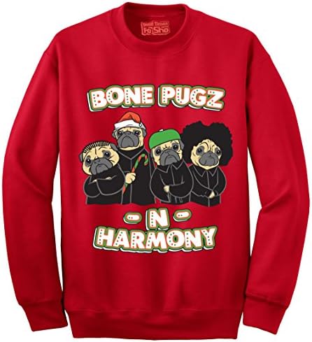 Bone Pugz N Harmony - Ugly Christmas Sweater (Red, XL)