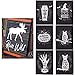 YeulionCraft Self-Adhesive Silk Screen Printing Stencil Mesh Transfers for DIY Halloween Decoration T-Shirt Pillow Fabric Painting Paper (6PCS)