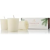 Thymes Frasier Fir Votive Candle Set of 3 - Scented Candles for Home - Luxury Home Fragrance Gifts for Women & Men - Home Decor (Pack of 3-2 Oz)