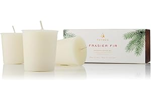Thymes Frasier Fir Votive Candle Set of 3 - Scented Candles for Home - Luxury Home Fragrance Gifts for Women & Men - Home Decor (Pack of 3-2 Oz)