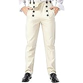 Ya-cos Men Steampunk Pants Classic Victorian Pants Adult Vintage Gothic Trousers Cosplay Costume