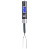 Outset Grill Fork Digital Meat Thermometer for BBQ and Kitchen, Features Dual Stainless Steel Prongs