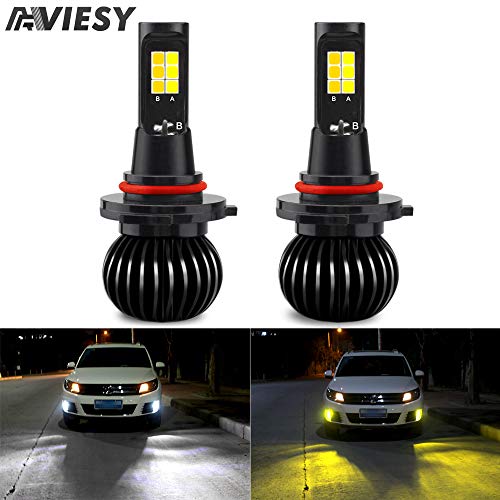 Viesyled Dual Color 9005 9006 HB3 HB4 LED Fog Light Bulbs,Ultra Bright 70W 5000LM 3030SMD Fog Light 6000K White/3000K Yellow Car DRL Fog Light Bulb lamps Replacment - Thumbnail 7