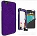 iPhone 6 Plus/6s Plus Case-Auroralove Purple Card Slot Wallet Cover with Mirror Glass Design for Beauty Makeup PU Leather Case for iPhone 6Plus/6s Plus 5.5 Inch