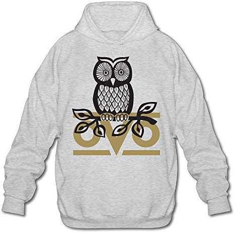 Hotboy19 Men's Long Sleeve Hooded Sweatshirt Owl OVO Ash Size XL