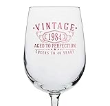Vintage 1984 Rose Gold Printed 16oz Stemmed Wine
