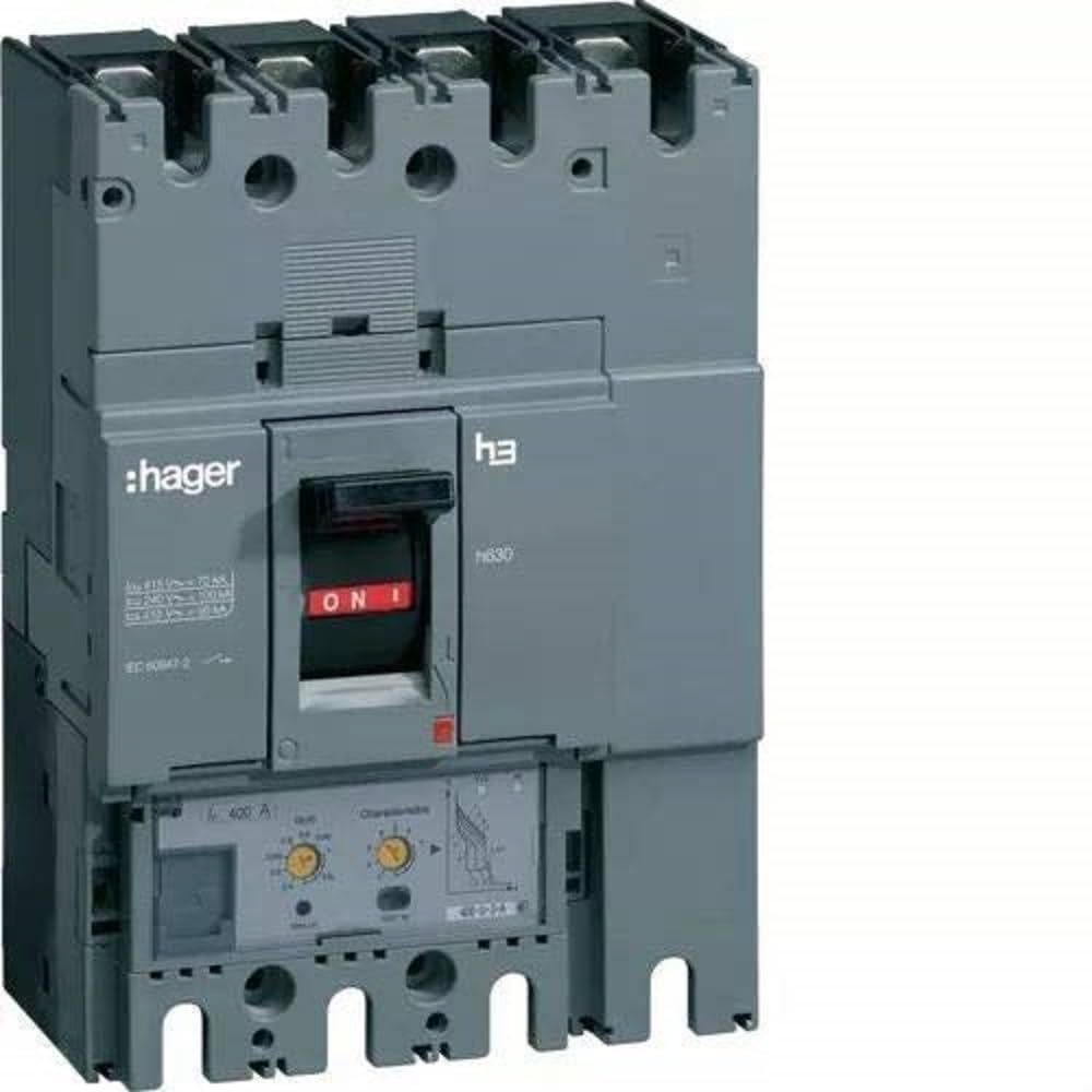 Hager H630 – Automatic Switch Box Moulded/0 H630 4p4d 50 KA 400 A LSI