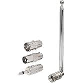 Superbat FM Telescopic Antenna Kit 75 Unbal F Type Connector DAB Radio Replacement Antenna for TV AM FM Radio Stereo Receiver