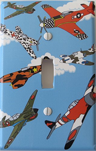 Airplane Light Switch Plate Single Toggle / Airplane Wall Decor