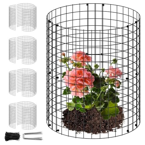 15Pcs Plants Protector from Animals 13.7inch Metal Mesh Plants Cages to Keep Animals Out Rustproof Garden Protection Covers for Indoor Outdoor Garden ZJMCAJY(Blackish Green,15)