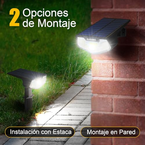 SUNNMO Solar Lights LED Outdoor Garden, 4 Pieces LED Spotlights Outdoor Solar Garden, Powerful 32 LEDs 3 Light Modes, Waterproof IP65 Solar Lamps Lamp Spotlight Solar Outdoor Garden Cold Light