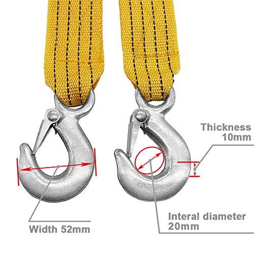 LOCEN 3M-3T Recovery 3 Tons 3 Meters Towing Rope with 2 Safety Hooks for Cars - Thumbnail 3