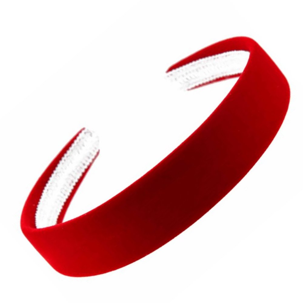 Pritties Accessories Velvet Feel Alice Hair Band Headband 2.5cm (1") Wide (Red)