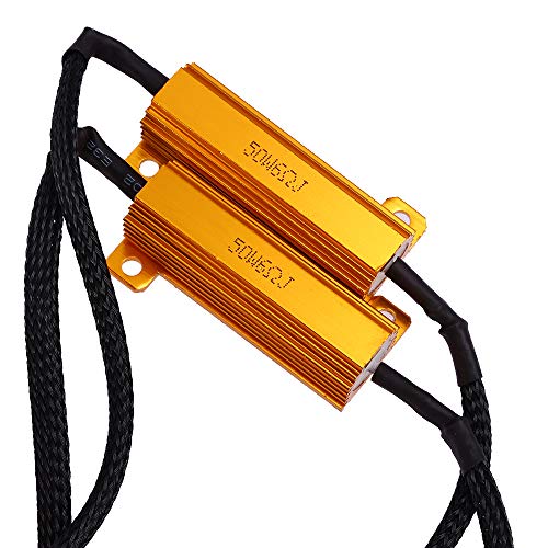 50W 6 Ohm 3157 4157 Load Resistors Fix Hyper Flash for Switchback LED Turn Signal Blink Light LED License Plate Lights Error Code Resistors (2-Pack)
