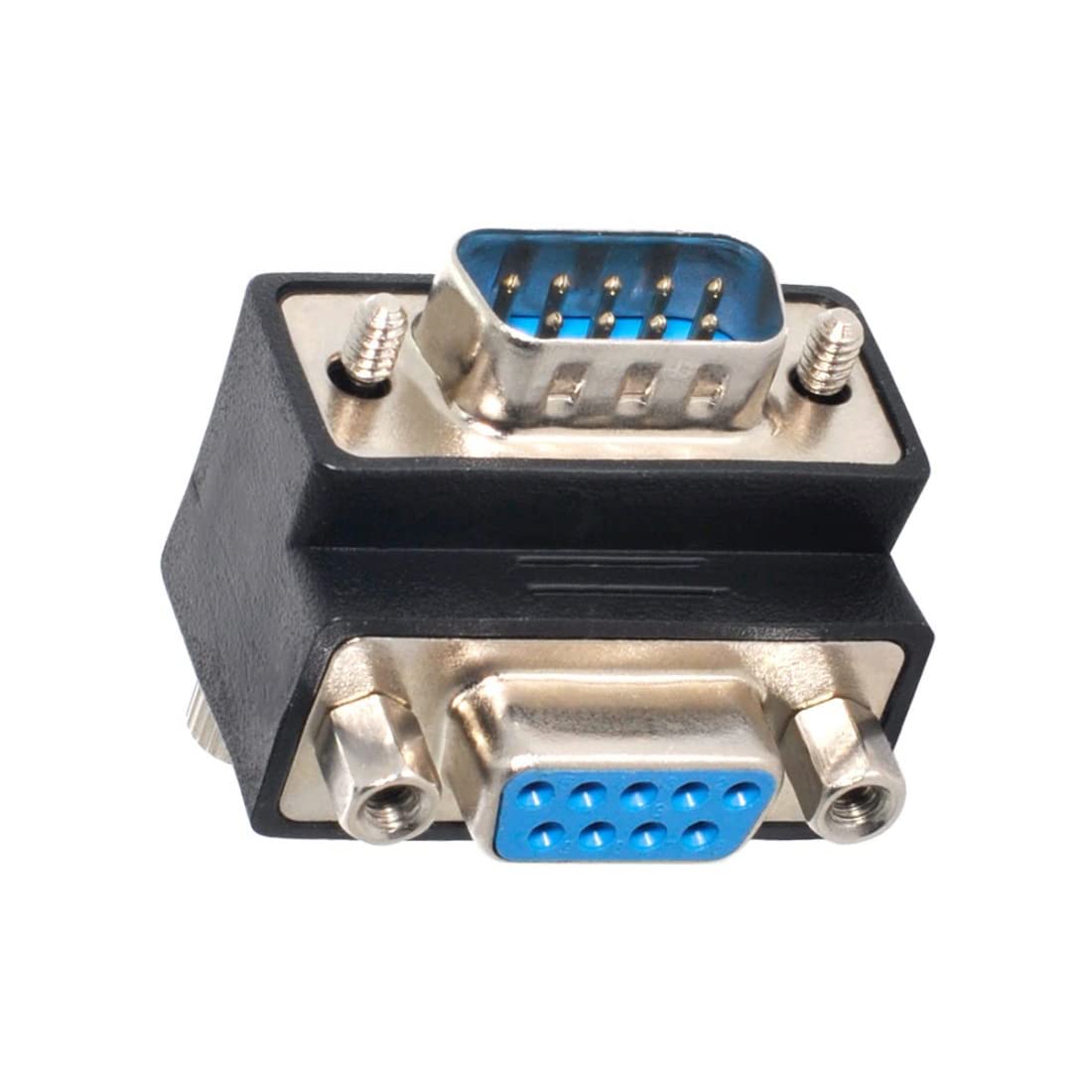 chenyang RS232 D-Sub 9Pin Male to Female 90 Degree Down Angled Extension Adapter