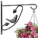 Hanging Plants Bracket 12in Wall Planter Hook Flower Pot Bird Feeder Hanger for Fence And Trees Wind Chime Lanterns Hanger Outdoor Indoor Patio Lawn Garden Shelf Fence Screw Mount against Door Arm primary