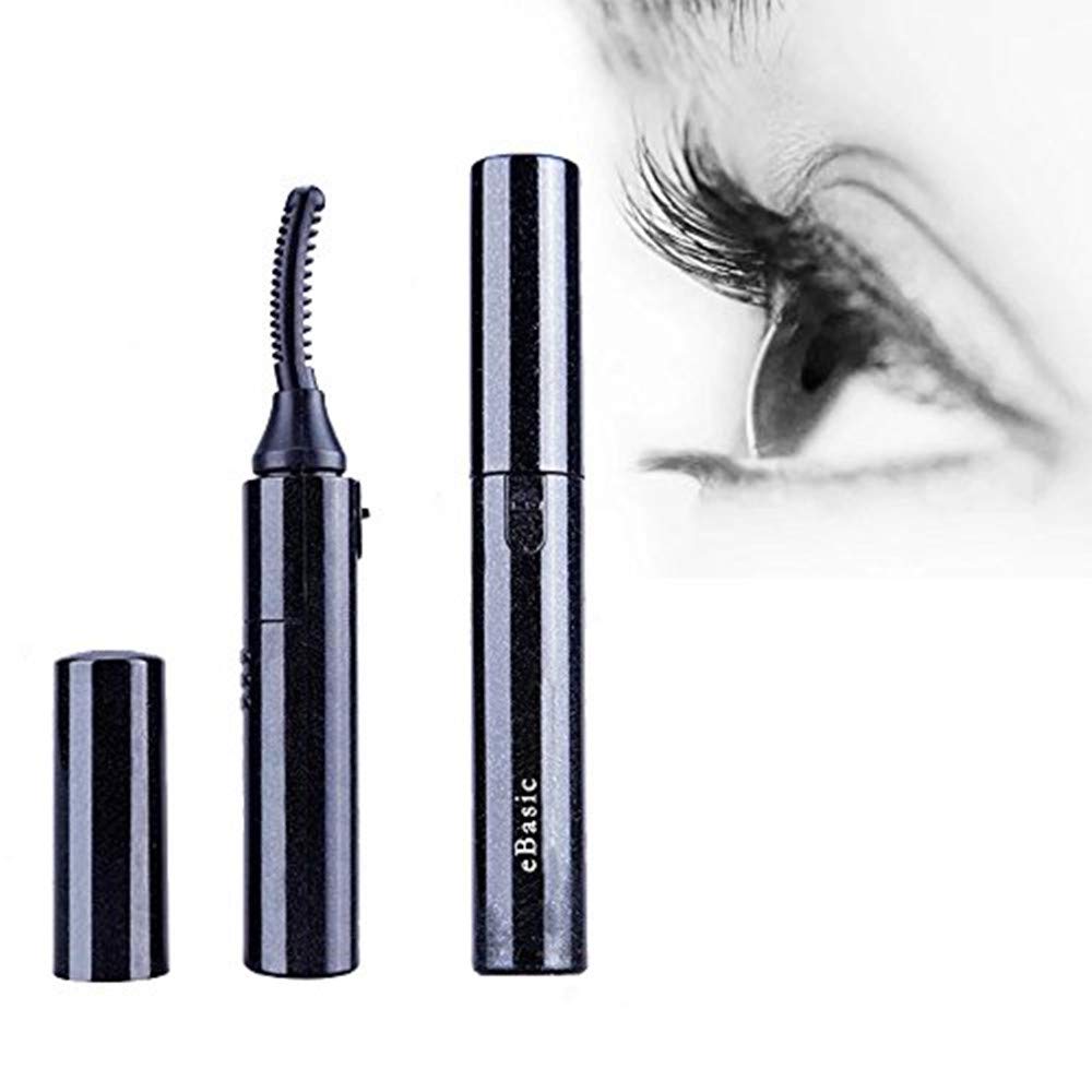 eBasic Recourbe Cils Électrique Portable Chauffant Mini Bigoudi des Cils Outil de Maquillage de Yeux pour Cils Courbés Noir pour les Filles Femmes