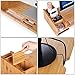 SONGMICS Bamboo Monitor Stand Riser with Adjustable Storage Organizer Laptop Stand Desk Organizer for Home Study Dorm Office ULLD215N
