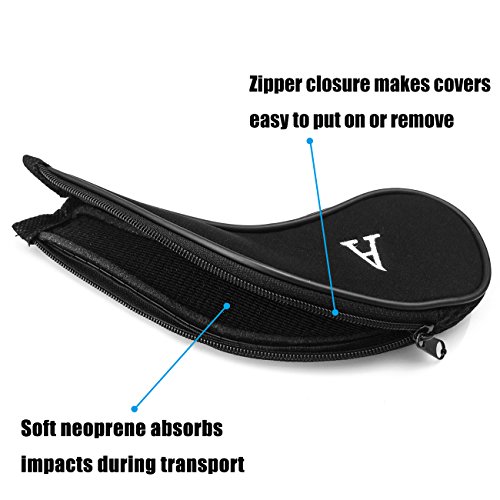 Aree Golf Club Covers,Neoprene Zippered Headcover For Golf Club Iron Head Covers Set For All Standard Clubs 10 PCS