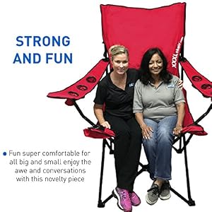 Image of EasyGoProducts Giant Oversized Big Portable Folding Tailgating/Camping/Sports Outdoor Chair w/ 6 Cup Holders! Folds into Carry Bag (Red)