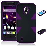 Bastex Heavy Duty Hybrid Case for ZTE Majesty Z796C - Purple Silicone / Black Hard Shell