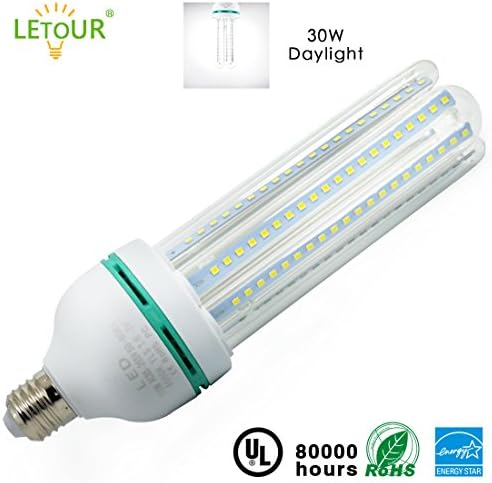 LETOUR LED Bulbs Corn Light 30W 2850-Lumen 160LEDs Daylight (6500-Kelvin) High-efficiency Energy Saving Light Bulbs (Cool White)