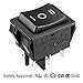 uxcell 2Pcs DPDT On/Off/On 3 Position 6Pin Snap Boat Rocker Toggle Switch,Black,AC 16A/125V 16A/250V,for Boat,Household Appliances