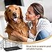 Large Dog Crate Kennel for Medium Large Dogs Metal Dog Cage Double-door Folding Travel Indoor Outdoor Puppy Playpen with Divider and Handle Plastic Tray,42 inches
