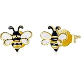 925 Sterling Silver Animal Stud Earrings Hypoallergenic for Girls Bee Cat Dog Paw Earrings Hypoallergenic Tiny Lightweight Earring for Women Girls…