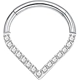 VOJO G23 Titanium Teardrop Septum Ring Daith Piercing Earrings Jewelry Tragus Helix Nose Rings for Women