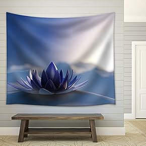 Winter Zen Flower - Fabric Wall Tapestry Home Decor - 51x60 inches