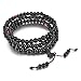 INBLUE 8MM 108 Wood Beads Bracelet for Men Women Rosary Beads Tibetan Buddha Sandalwood Bracelet for Buddhist Prayer Mala Necklace Bracelet Chinese Knot Gift Jewelry