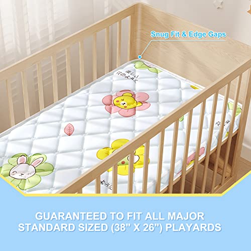 Foldable Pack and Play Mattress Topper Fits for Graco & Baby Trend &Pamo Babe Playard, Comfort