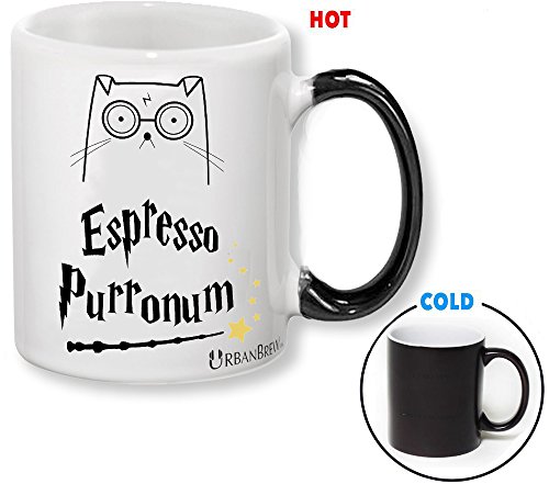 UrbanBrew Urbe the Wizard Cat Heat Reactive Espresso Purronum HP Mug