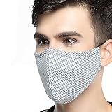 ZWZCYZ PM2.5 Respirator Masks Anti-haze Masks 4 Layer Filter Insert Protective Filter Media Insert Activated Carbon Cotton Mouth Masks (Large(Men's), Blue Coffee Grid)