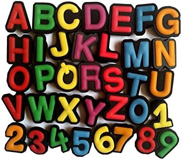 YAOYAO PVC Different Shoe Charms for Croc & Bracelet Wristband Kids Party Birthday Gifts (Letters and Numbers)