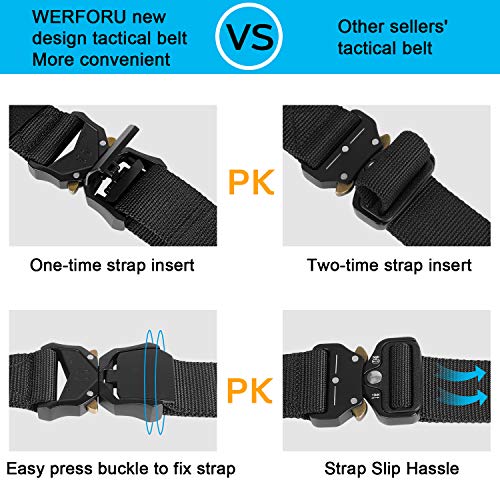 WERFORU Herren Taktischer Gürtel, militärischen Schnellverschluss Schnalle Taillenband, Heavy Duty Nylon Taillengürtel, Militär Arbeitsgürtel für Outdoor Camping Jagen