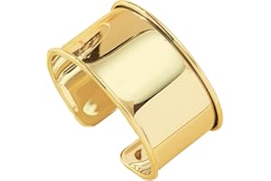 COLORFUL BLING Chunky Polished Gold-Tone Cuff Bracelets Thick Adjustable Open Wide Cuff Bangle Bracelets Wrist Jewelry Gifts for Women