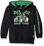 John Deere Little Boys Tractors and Plows Fleece Zip Hoodie, Black, 5