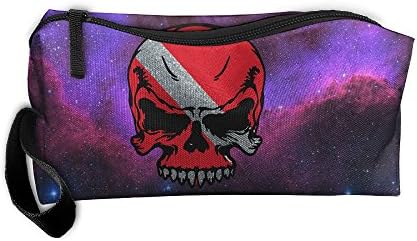 Scuba Diving Skull Flag Dive Diver.PNG Pencil Bag Durable Pouch Zipper Big Capacity Trave Makeup Cosmetic Bag Organizer Bag