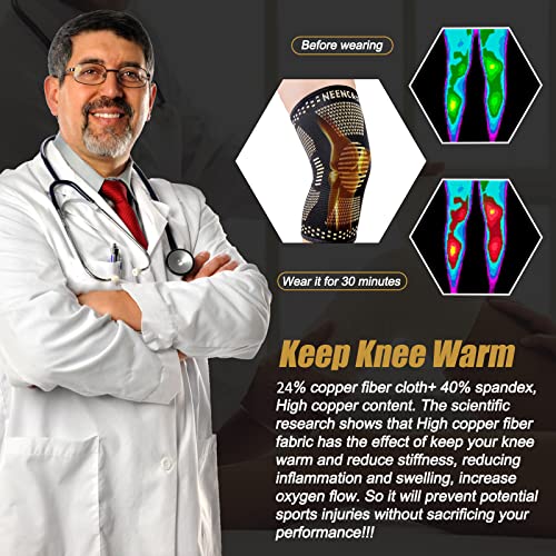 Copper Knee Braces With Strap (2 Pack) – Compression Sleeve For Pain Relief – 4XL - View #11