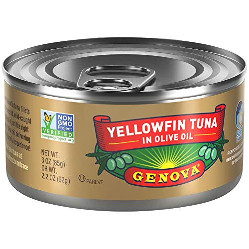 Genova Premium Yellowfin Tuna in, Wild Caught, Solid Light, 3 oz. Can