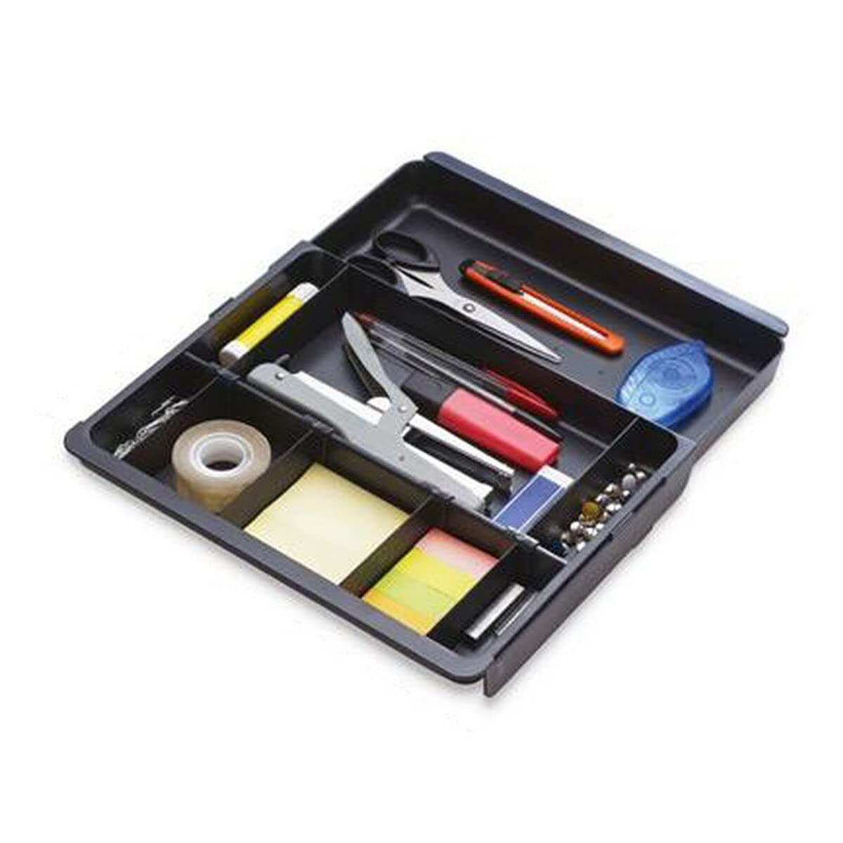 Exacompta - Ref 316014D - Office Drawer Adjustable Insert - 298 x 246 x 36mm in Size, Fully Adjustable Width, Suitable for Organising Small Accessories - Black