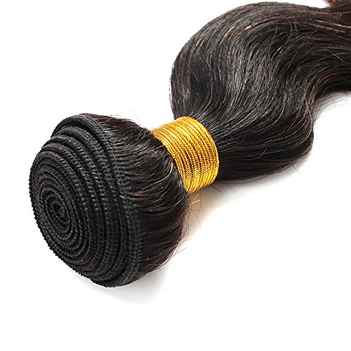 Rosette Hair Bundles Brazilian Ombre Virgin Hair Body Wave Hair Extension/Weft 100% Unprocessed Remy Virgin Human Hair TwonTone color Natural Black 1b /30# Size 12" to 24"(1 Bundle 22")