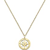 Galis Dainty Necklace - Silver, Gold Plated 18" Choker for Women with Dainty Small Round Faux Diamond Necklace Pendant, Necklaces Women with CZ Solitaire Lobster Clasp, Minimalist Gift