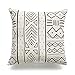 Hofdeco African Mudcloth Pillow Cover ONLY, Black Light Cream, 18