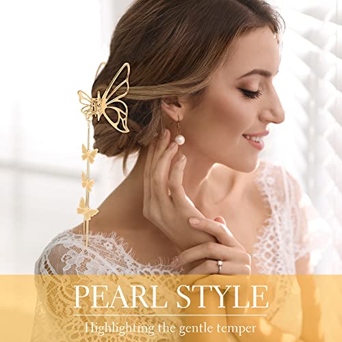 4 PCS Butterfly Hair Clips, Butterfly Metal Non-slip Hair Clip, Gold Hair Claw Clips, Tassel Hair Clip, Hair Clips for Thick Hair, Hair Jaw Clips for Women Girls, Hair Accessories for Women