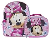 Disney Little Girls' Minnie Mouse Backpack with Lunch Box, Pink, One Size